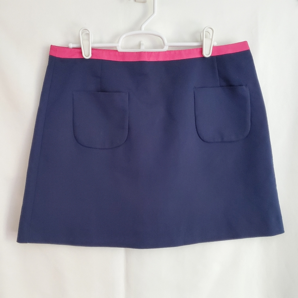 H&M Navy Mini Skirt with Pink Waistband